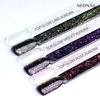 UV Gel Polish 7,2 ml - Top Glow Violet Aurora Flakes