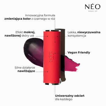 Colouring Liptick - Be Proud: 01 BLACK (PINK TINT EFFECT)