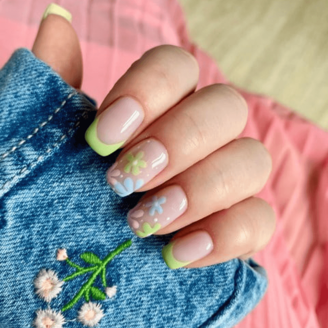 Konkurs Wiosna - Kwiatowo-pastelowa łąka na paznokciach