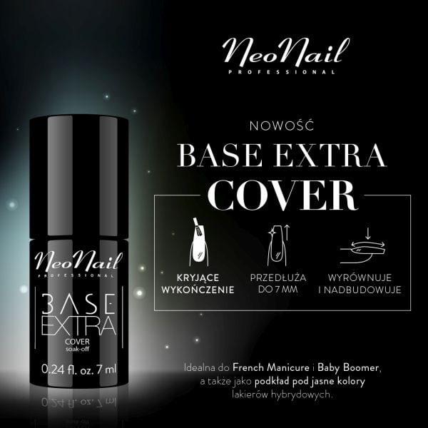 NeoNail - Base Extra Cover - paznokcie hybrydowe