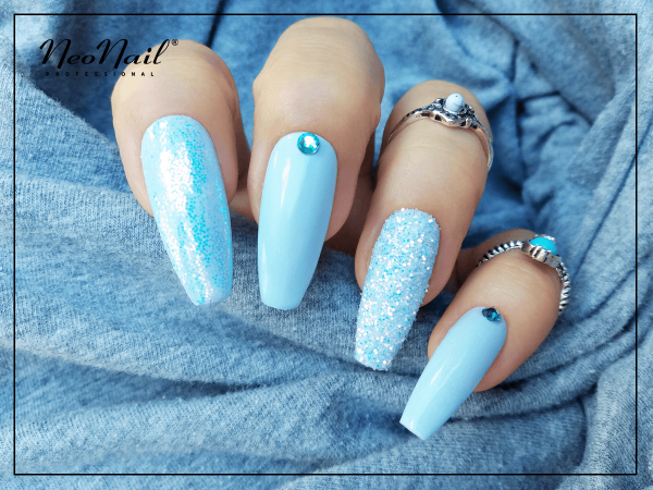 Neonail manicure hybrydowy pastelowy niebieski