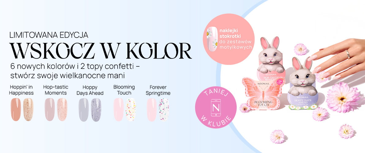 Wielkanocne stylizacje paznokci 2025: limitowana kolekcja Hop Into Color od NEONAIL